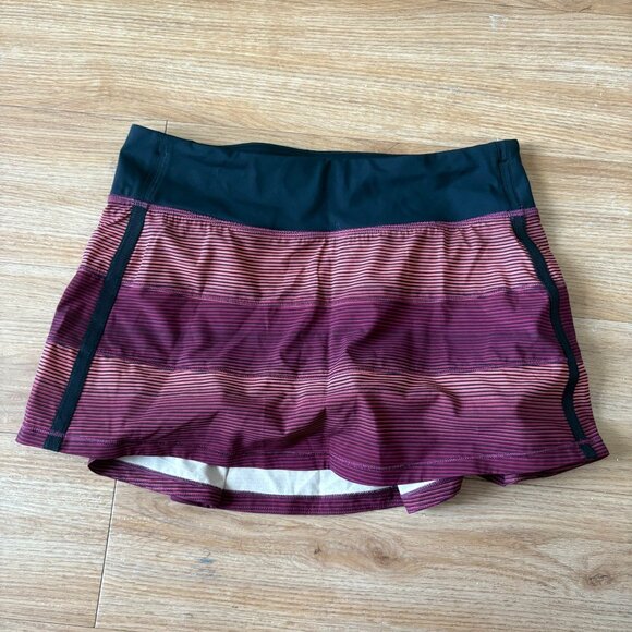 Lululemon Athletic Pace Rival Skirt II Tall Simply Radiant Pink Black Size 6 - Picture 1 of 7